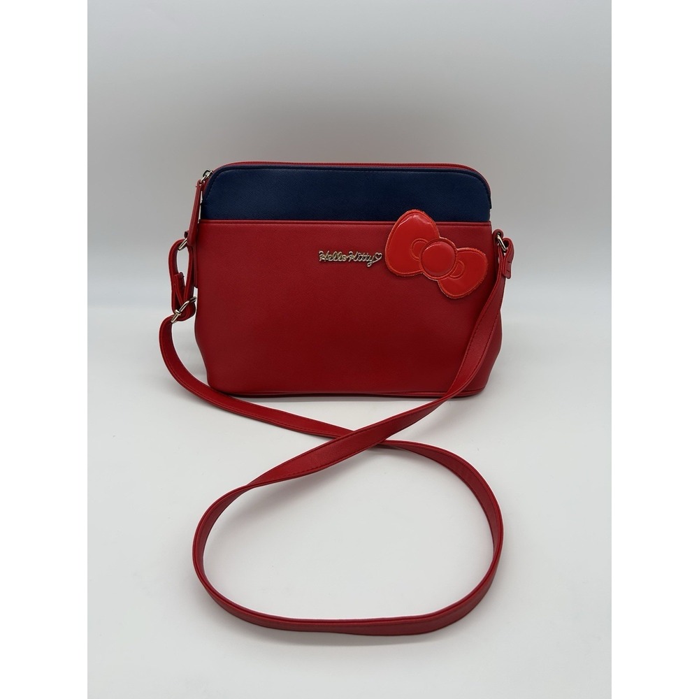 Hello Kitty Bi Color Shoulder‎ Bag Red Navy Bow Crossbody Sanrio Japan Kawaii
